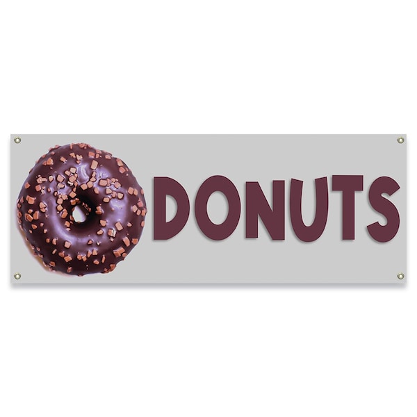 Donuts Banner Concession Stand Food Truck Single Sided
